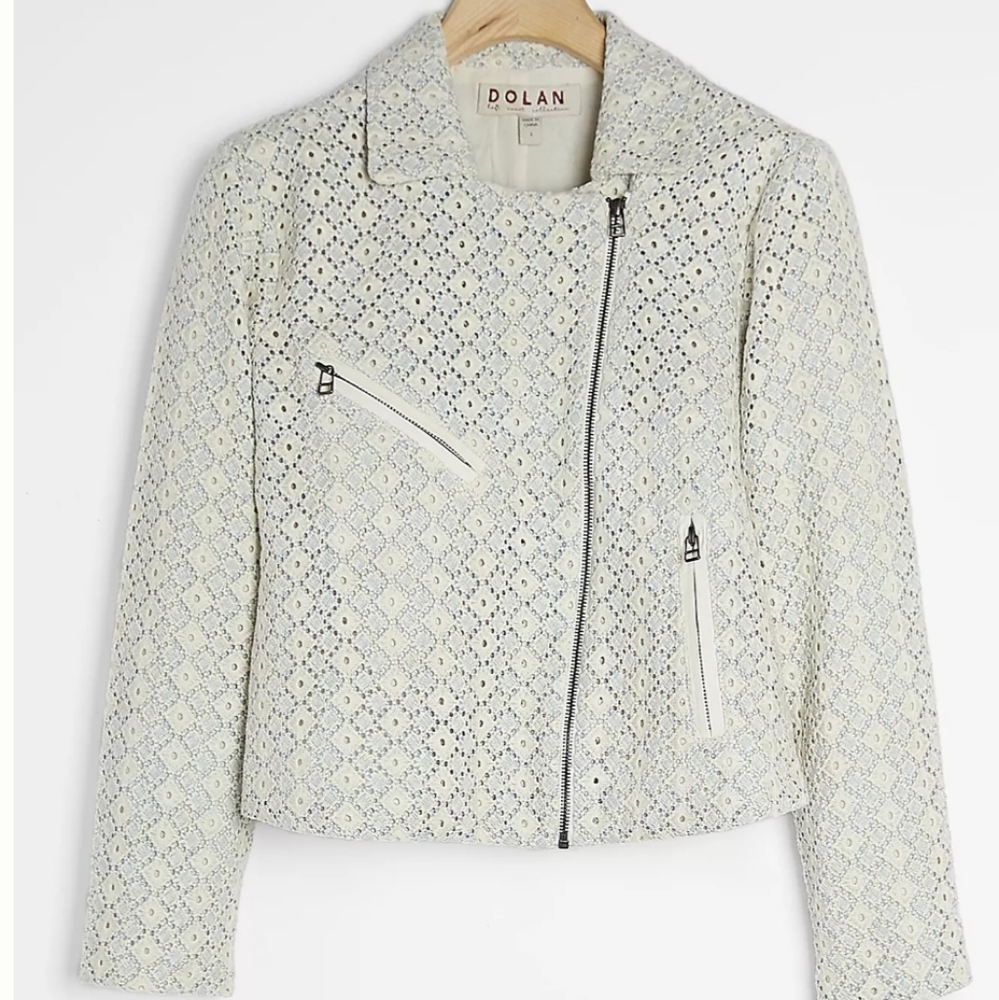 Anthropologie Dolan Eyelet Cropped Jacket.